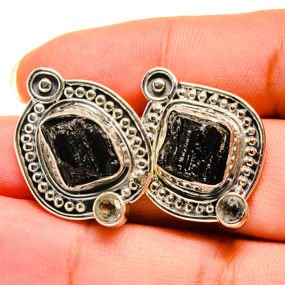 Black Tourmaline Earrings handcrafted by Ana Silver Co - EARR420410