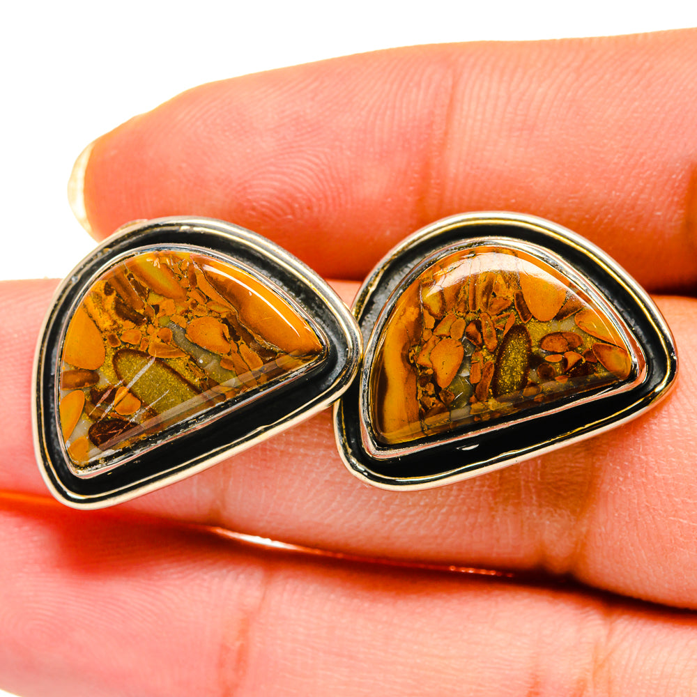 Bamboo Jasper Earrings handcrafted by Ana Silver Co - EARR420416