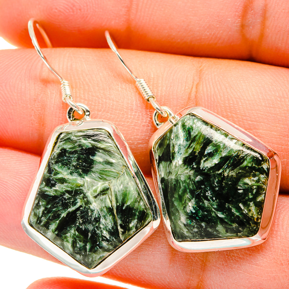 Seraphinite Earrings handcrafted by Ana Silver Co - EARR420422
