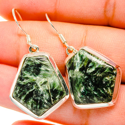 Seraphinite Earrings handcrafted by Ana Silver Co - EARR420422
