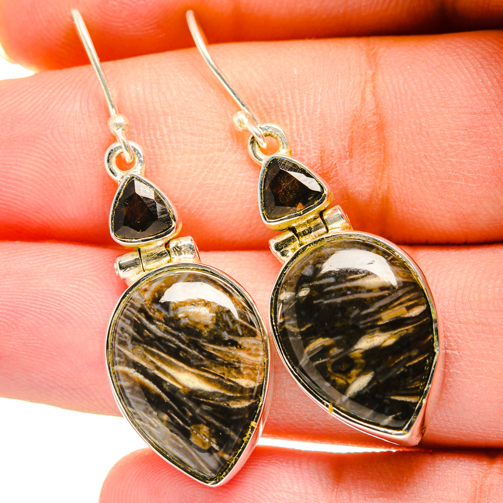 Golden Seraphinite Earrings handcrafted by Ana Silver Co - EARR420425