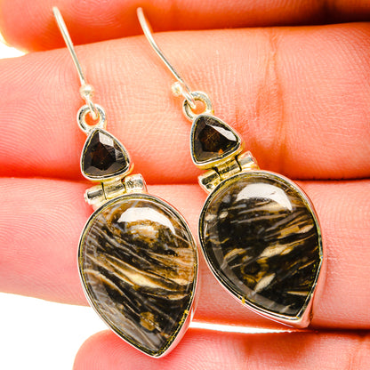 Golden Seraphinite Earrings handcrafted by Ana Silver Co - EARR420425