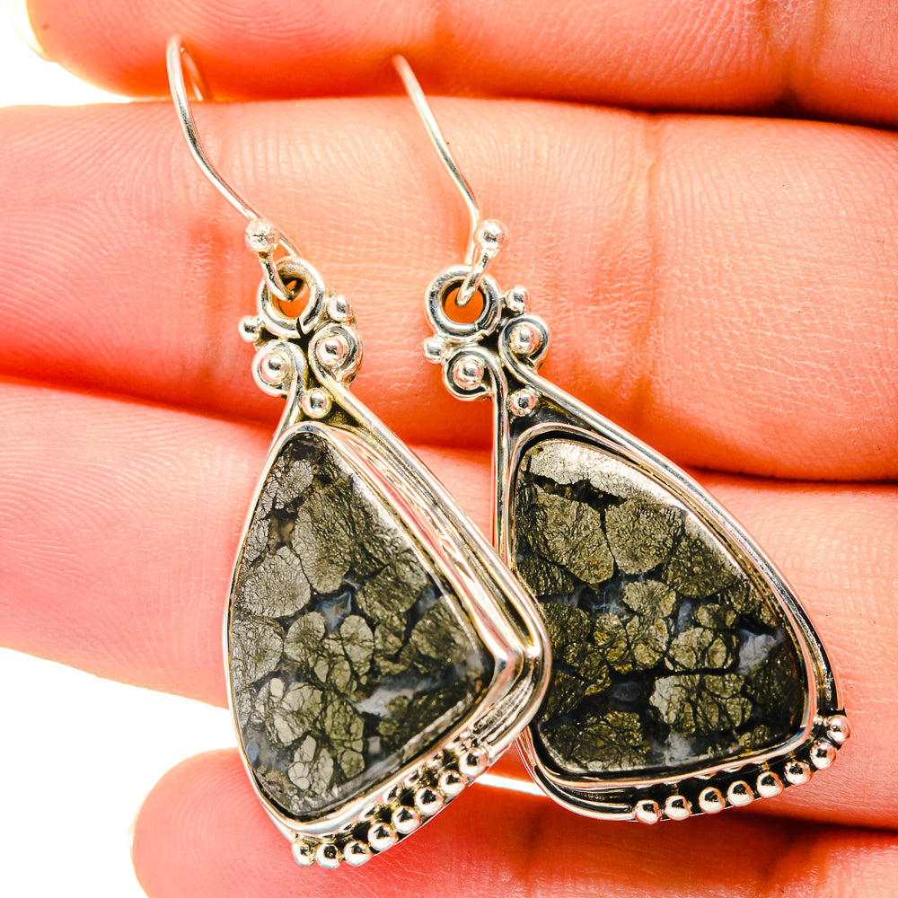 Pyrite Agate Earrings handcrafted by Ana Silver Co - EARR420428