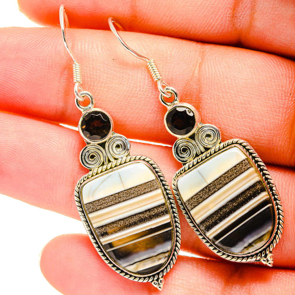 Botswana Agate Earrings handcrafted by Ana Silver Co - EARR420429