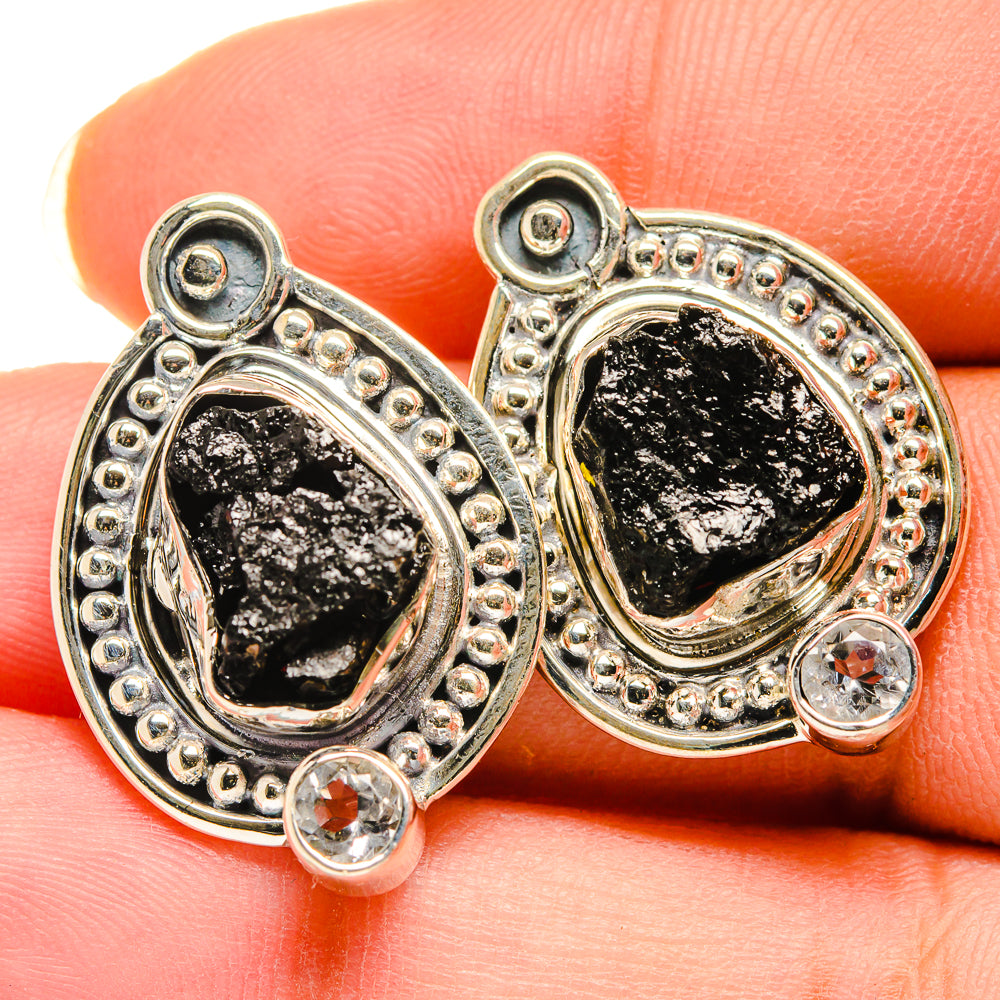 Black Tourmaline Earrings handcrafted by Ana Silver Co - EARR420431