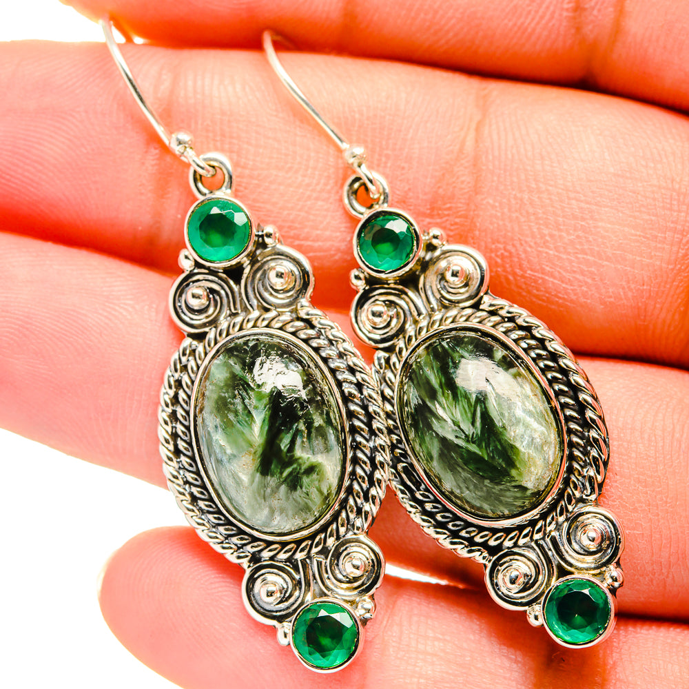 Seraphinite Earrings handcrafted by Ana Silver Co - EARR420440