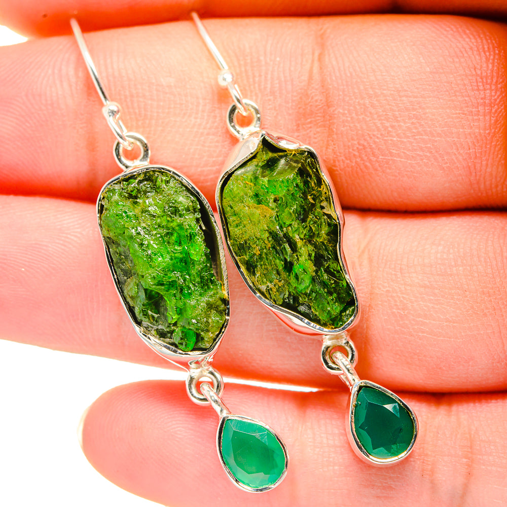 Chrome Diopside Earrings handcrafted by Ana Silver Co - EARR420451