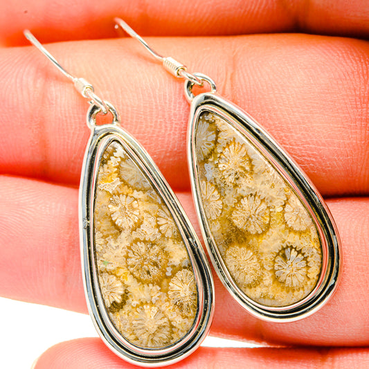 Fossil Coral Earrings handcrafted by Ana Silver Co - EARR420454