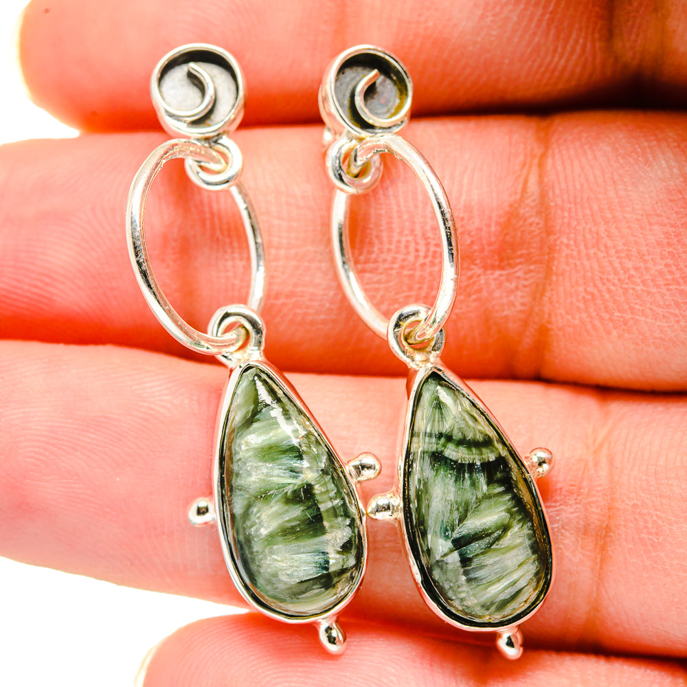 Seraphinite Earrings handcrafted by Ana Silver Co - EARR420457