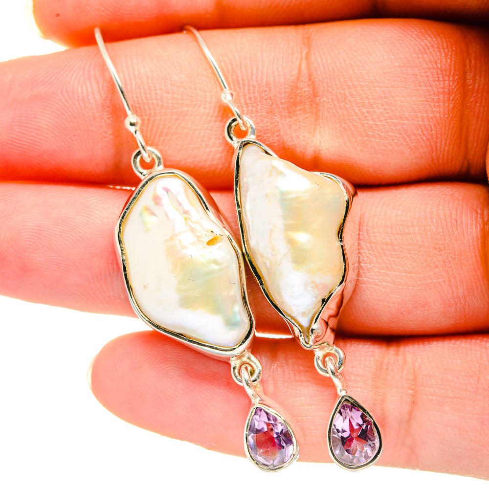 Mother Of Pearl Earrings handcrafted by Ana Silver Co - EARR420465