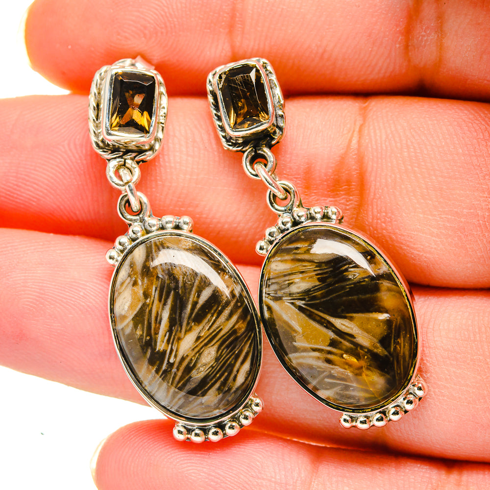 Peanut Wood Jasper Earrings handcrafted by Ana Silver Co - EARR420486