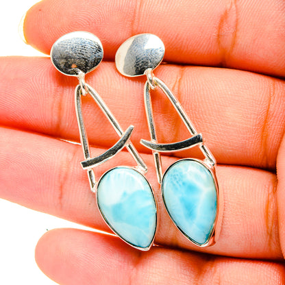 Larimar Earrings handcrafted by Ana Silver Co - EARR420487