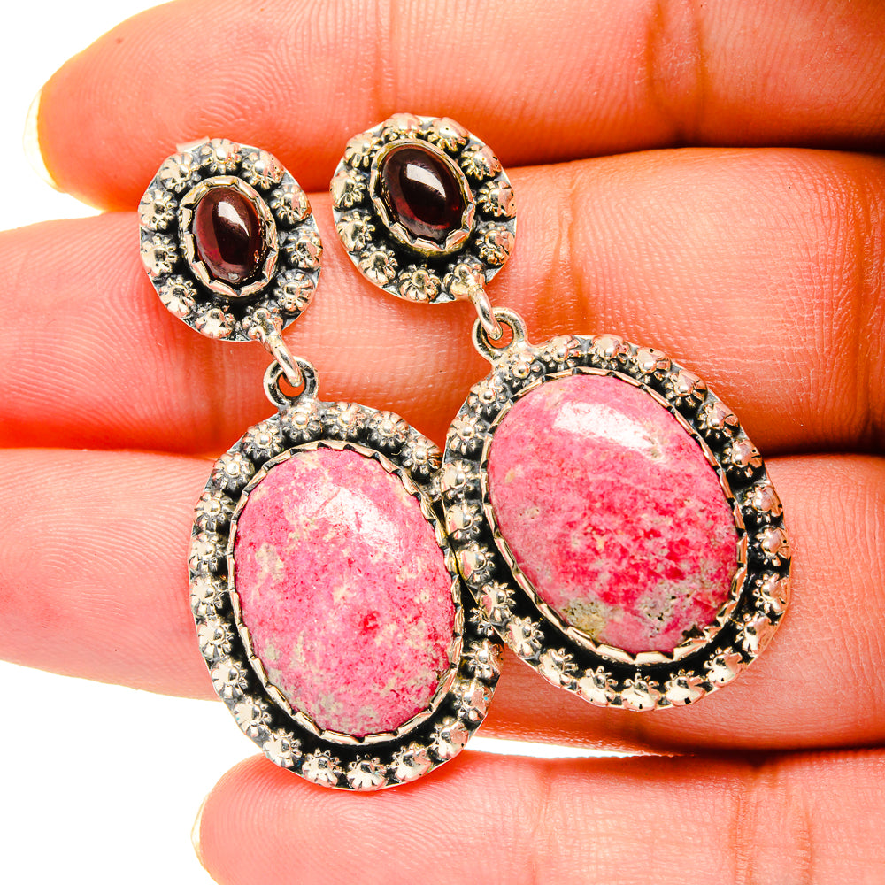 Thulite Earrings handcrafted by Ana Silver Co - EARR420490