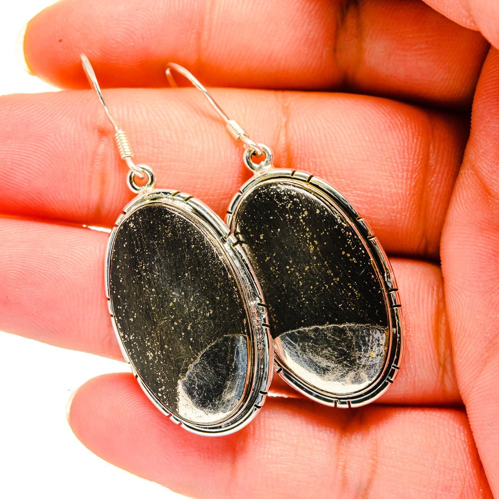 Pyrite Agate Earrings handcrafted by Ana Silver Co - EARR420496