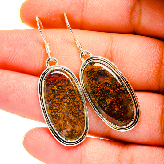Indonesian Plume Agate Earrings handcrafted by Ana Silver Co - EARR420509