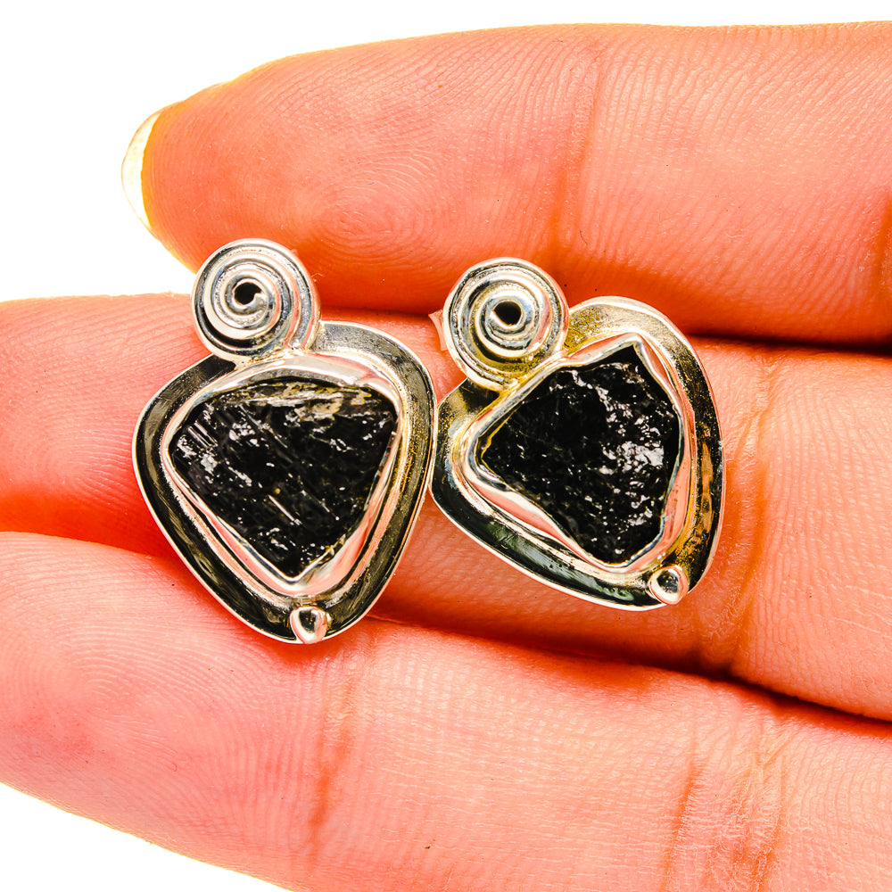 Black Tourmaline Earrings handcrafted by Ana Silver Co - EARR420510