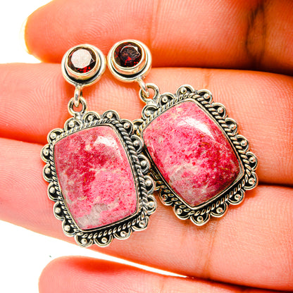 Thulite Earrings handcrafted by Ana Silver Co - EARR420527