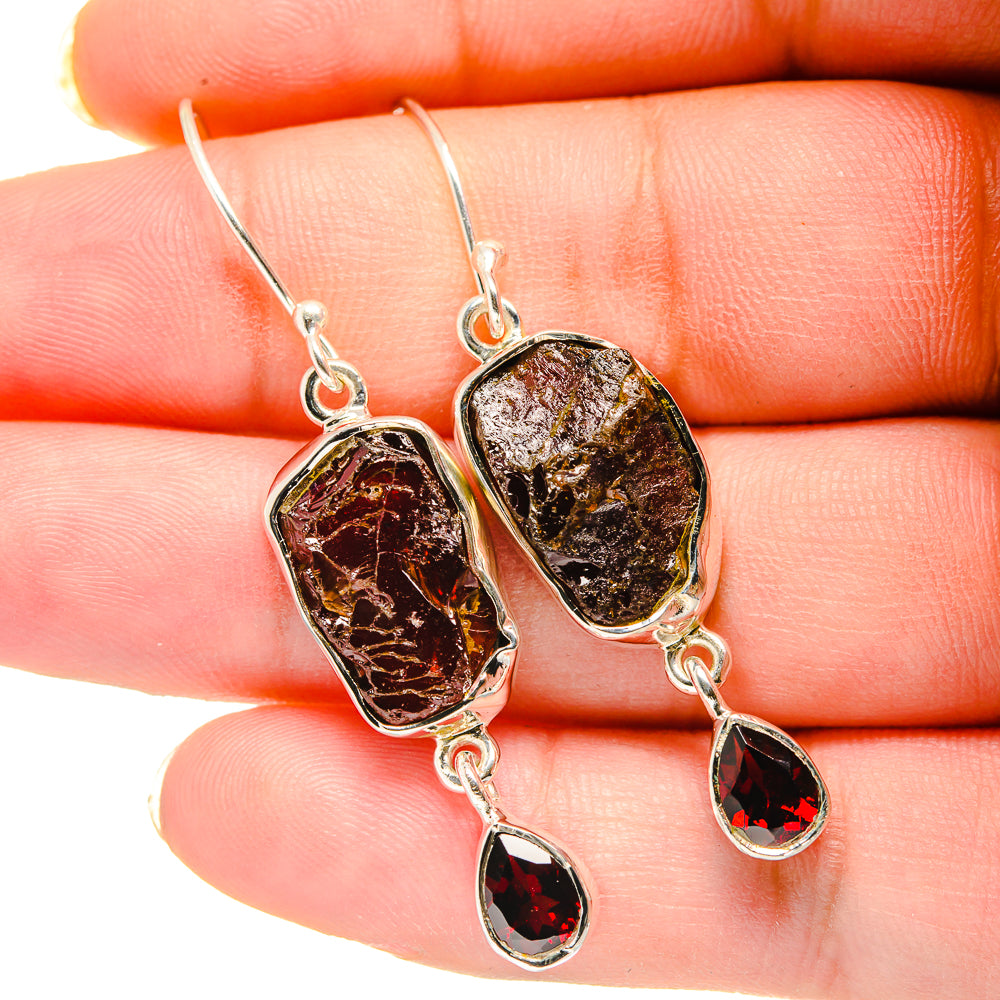 Garnet Earrings handcrafted by Ana Silver Co - EARR420529