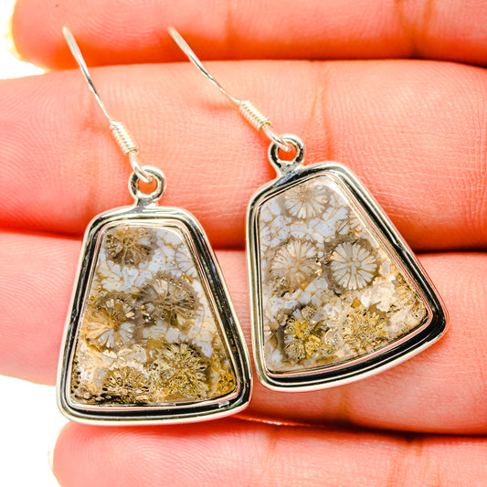 Fossil Coral Earrings handcrafted by Ana Silver Co - EARR420532