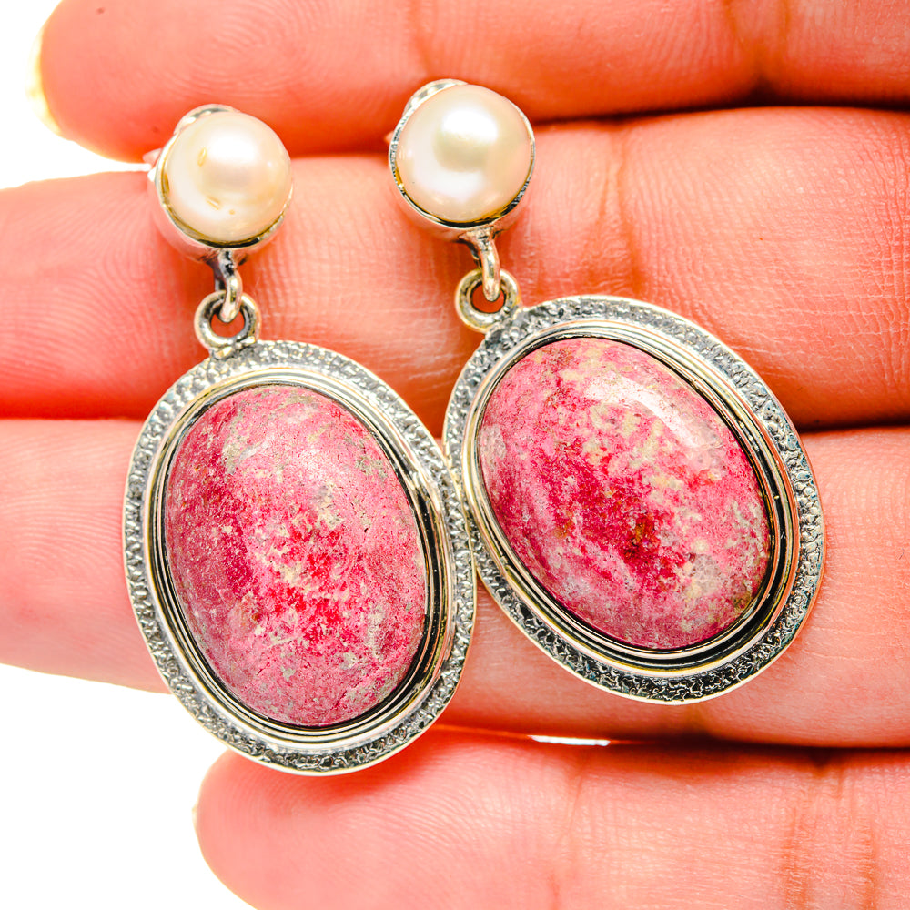 Rhodochrosite Earrings handcrafted by Ana Silver Co - EARR420534