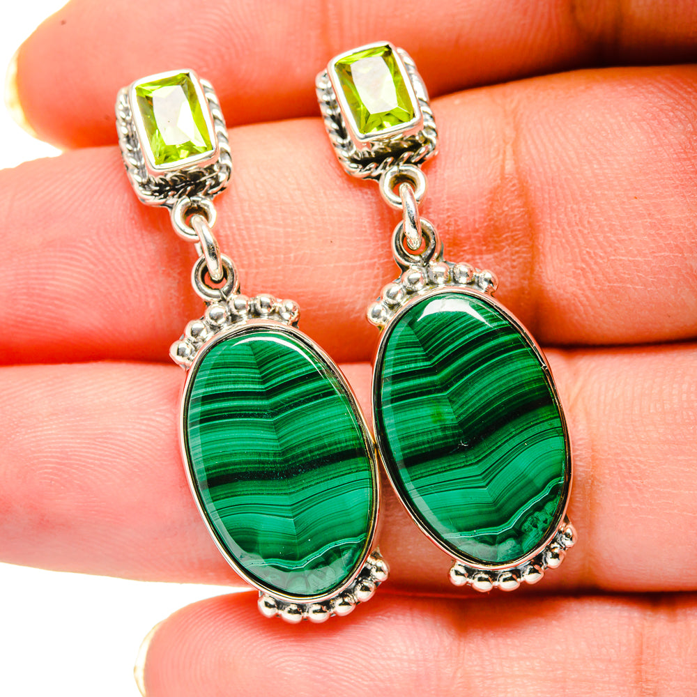 Malachite Earrings handcrafted by Ana Silver Co - EARR420539
