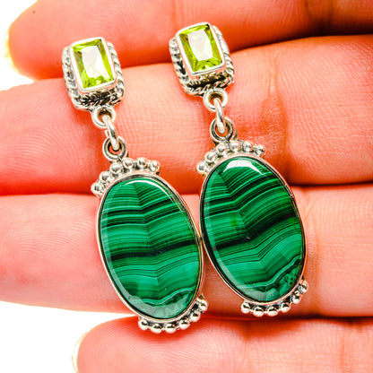 Malachite Earrings handcrafted by Ana Silver Co - EARR420539