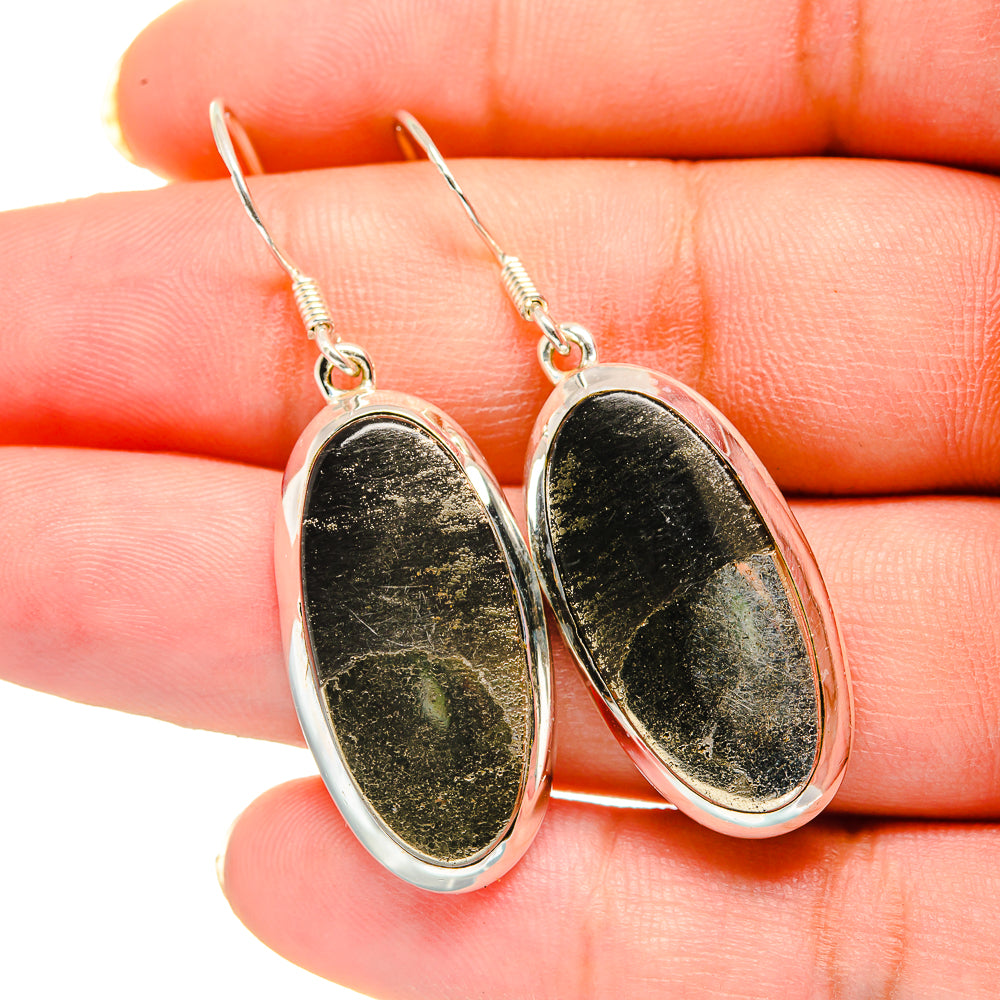 Pyrite Agate Earrings handcrafted by Ana Silver Co - EARR420541