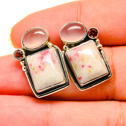 Thulite Earrings handcrafted by Ana Silver Co - EARR420542