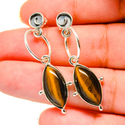 Tiger Eye Earrings handcrafted by Ana Silver Co - EARR420546