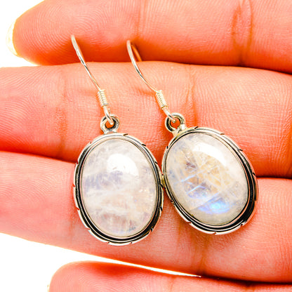 Rainbow Moonstone Earrings handcrafted by Ana Silver Co - EARR420565