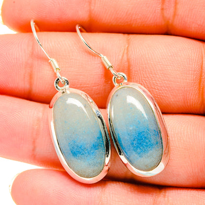 Blue Agate Earrings handcrafted by Ana Silver Co - EARR420573