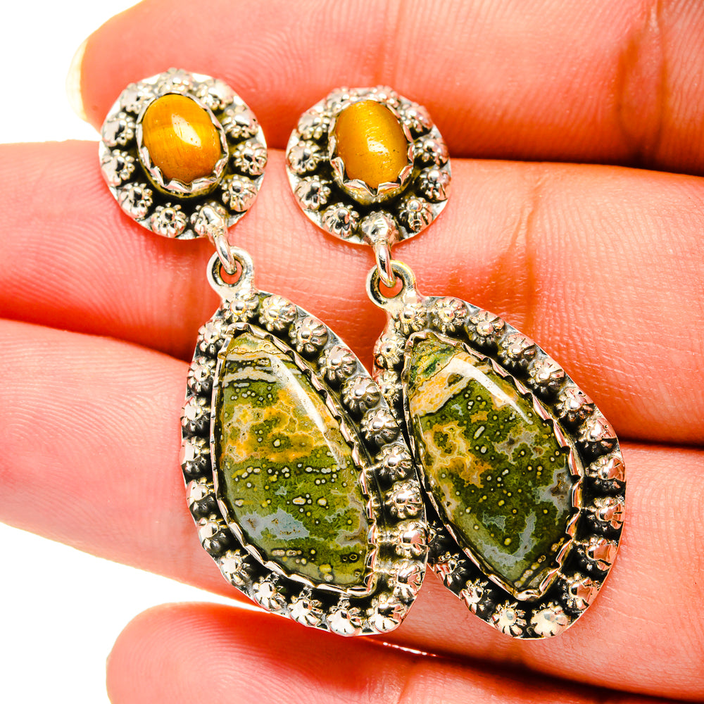 Ocean Jasper Earrings handcrafted by Ana Silver Co - EARR420579