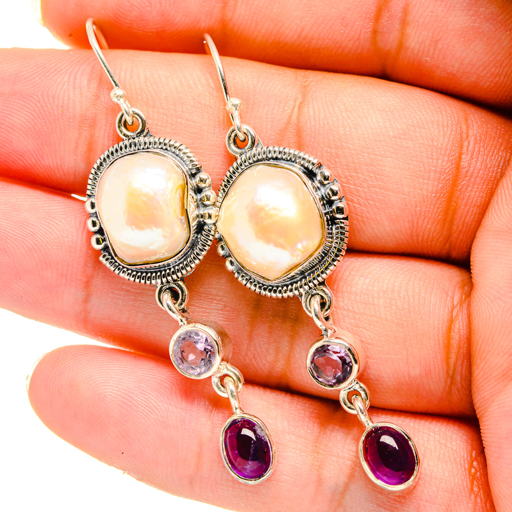 Mother Of Pearl Earrings handcrafted by Ana Silver Co - EARR420587