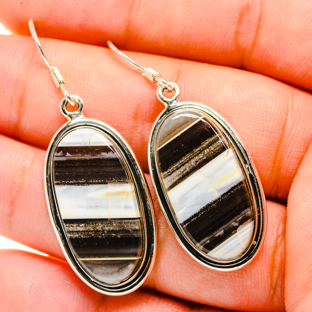 Botswana Agate Earrings handcrafted by Ana Silver Co - EARR420591