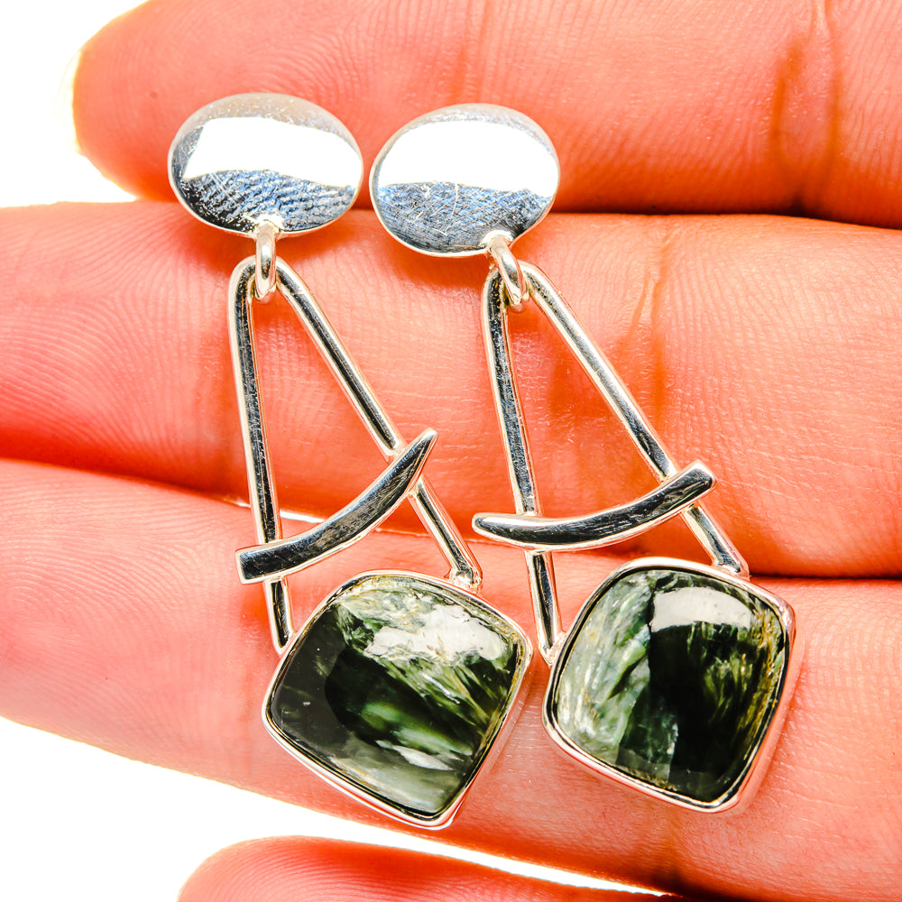 Seraphinite Earrings handcrafted by Ana Silver Co - EARR420594
