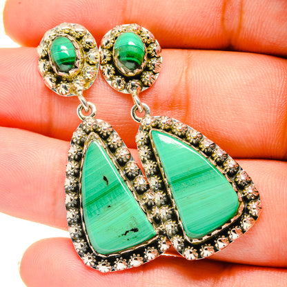 Malachite Earrings handcrafted by Ana Silver Co - EARR420596