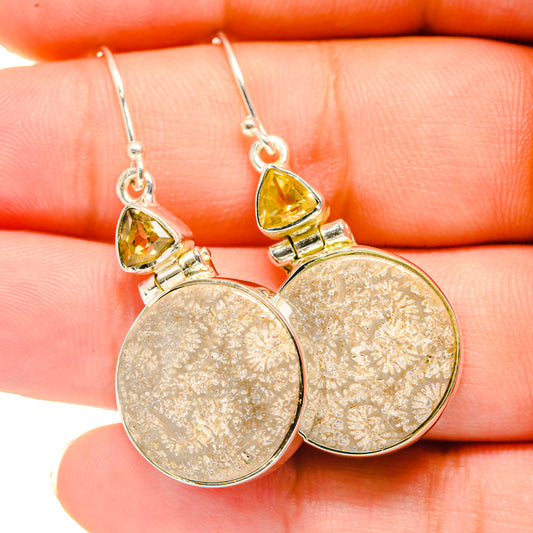 Fossil Coral Earrings handcrafted by Ana Silver Co - EARR420601