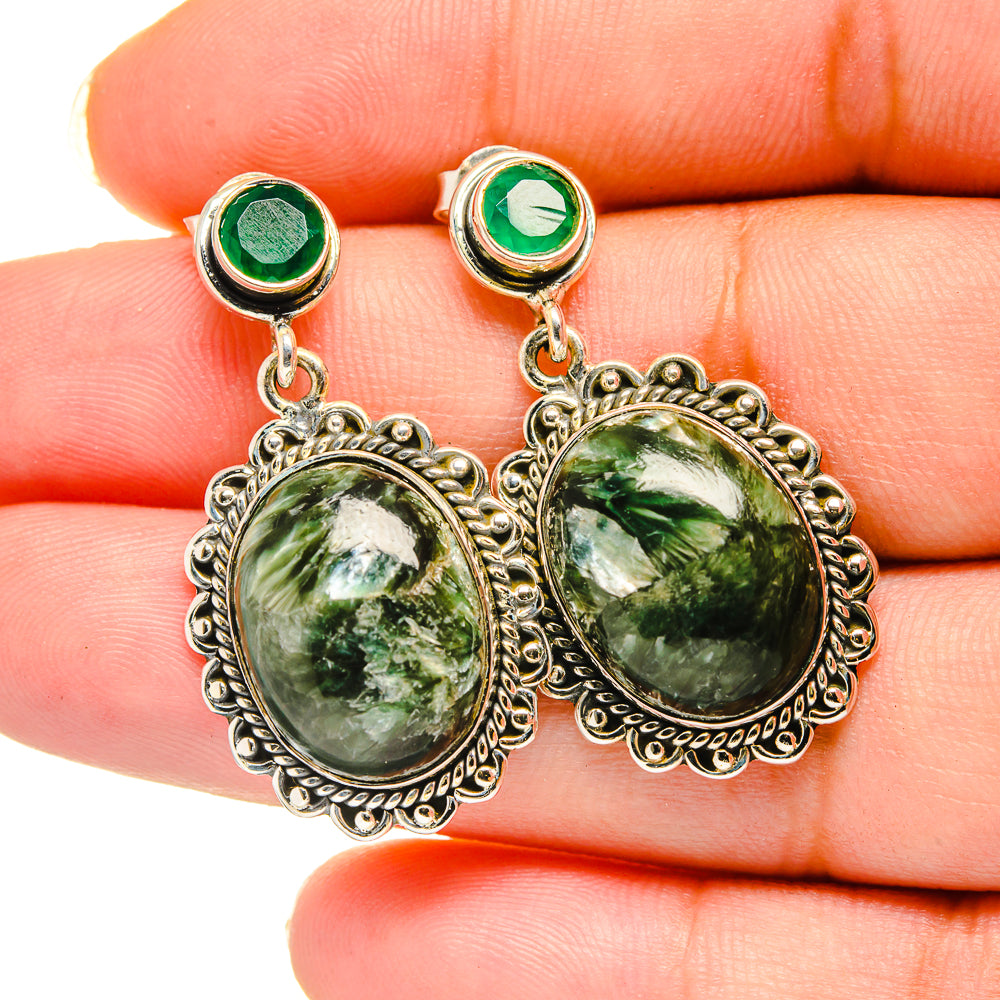Seraphinite Earrings handcrafted by Ana Silver Co - EARR420608