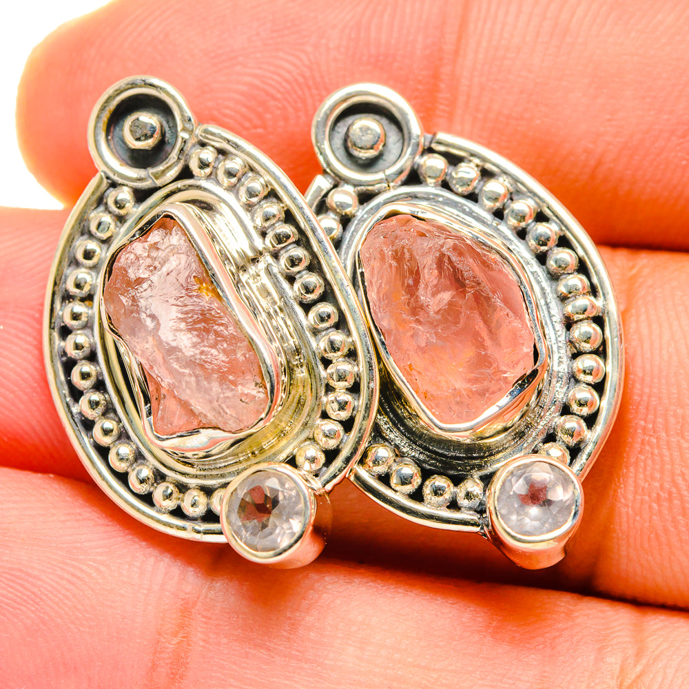 Rose Quartz Earrings handcrafted by Ana Silver Co - EARR420610