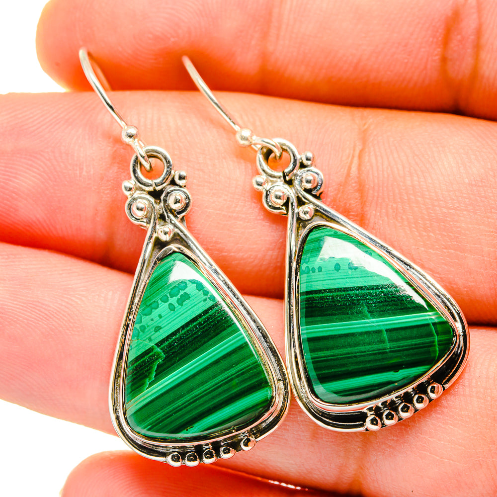 Malachite Earrings handcrafted by Ana Silver Co - EARR420621
