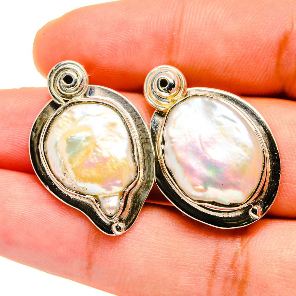 Mother Of Pearl Earrings handcrafted by Ana Silver Co - EARR420627