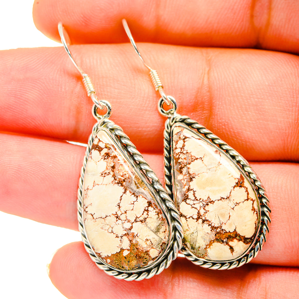 Peanut Wood Jasper Earrings handcrafted by Ana Silver Co - EARR420637