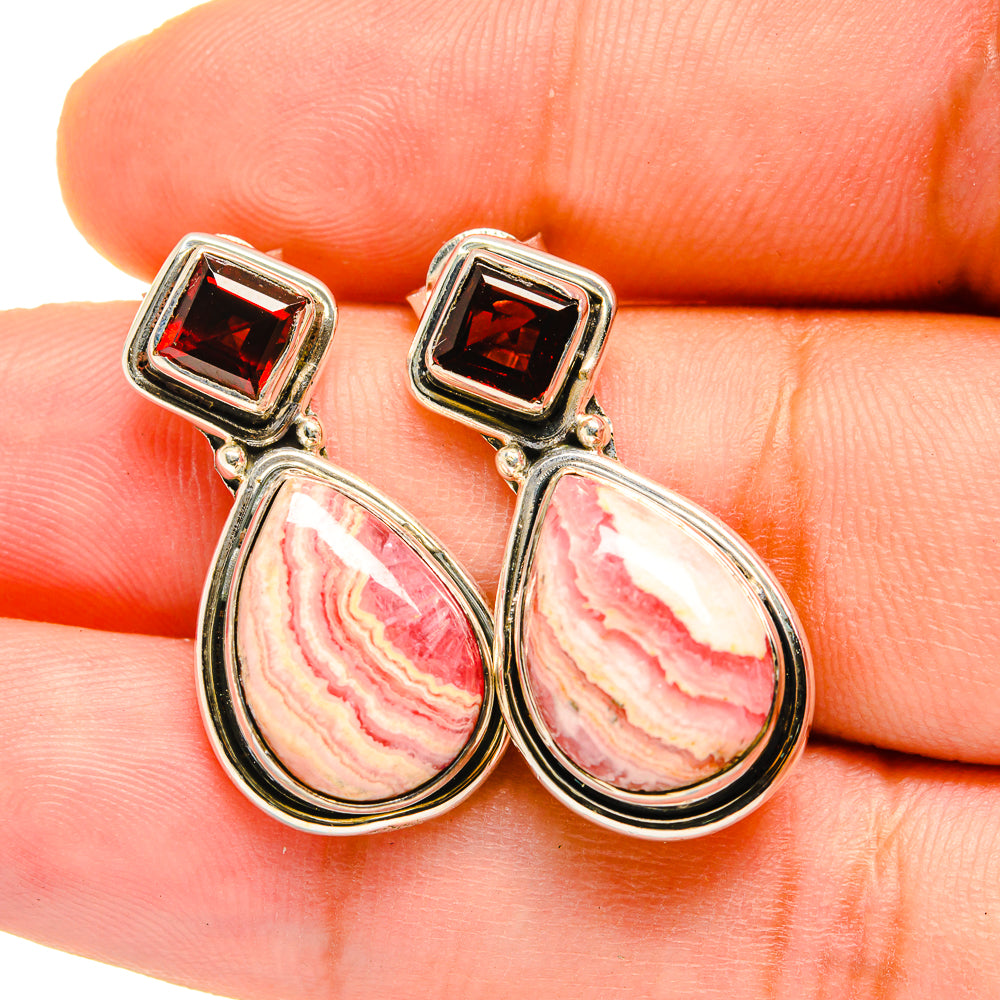 Rhodochrosite Earrings handcrafted by Ana Silver Co - EARR420643