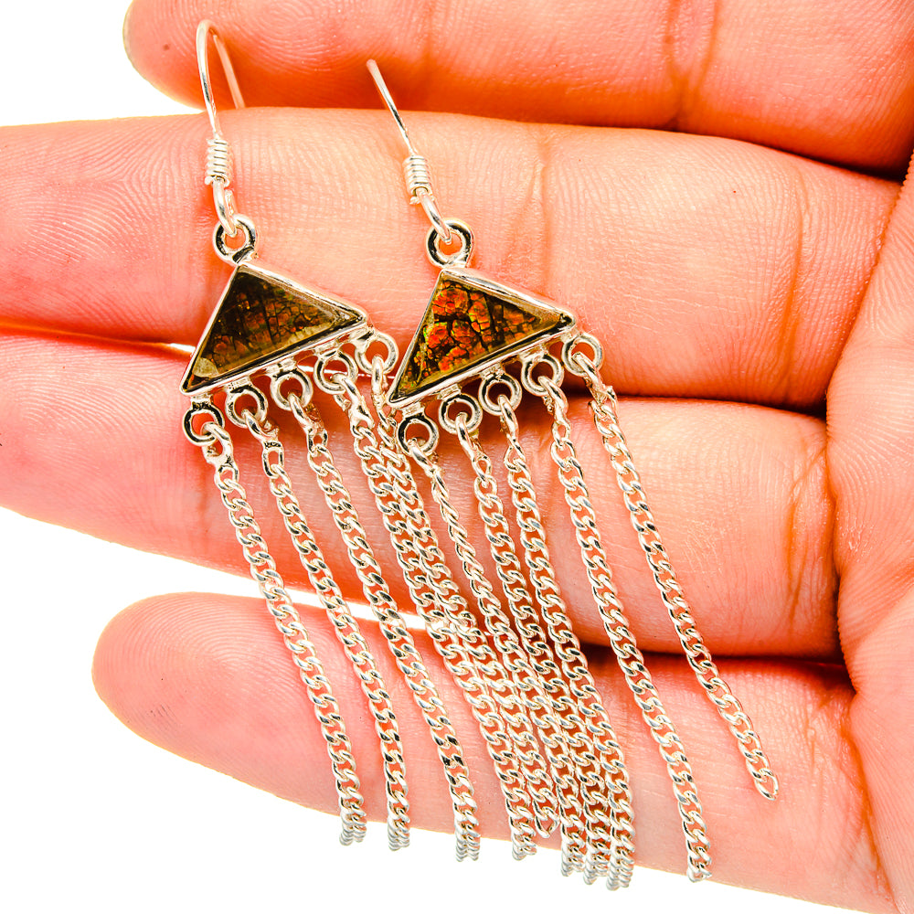 Ammolite Earrings handcrafted by Ana Silver Co - EARR420664