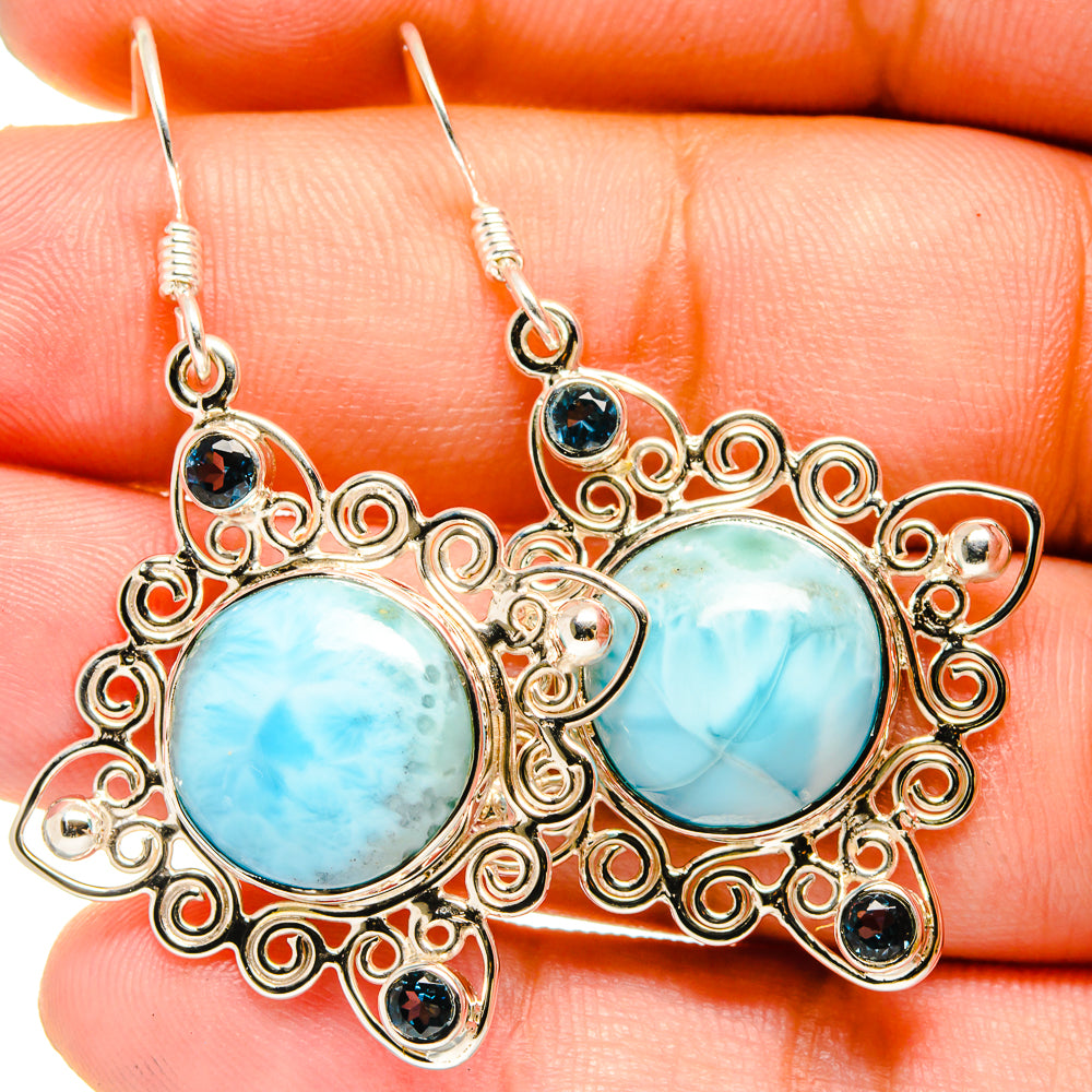Larimar Earrings handcrafted by Ana Silver Co - EARR420665