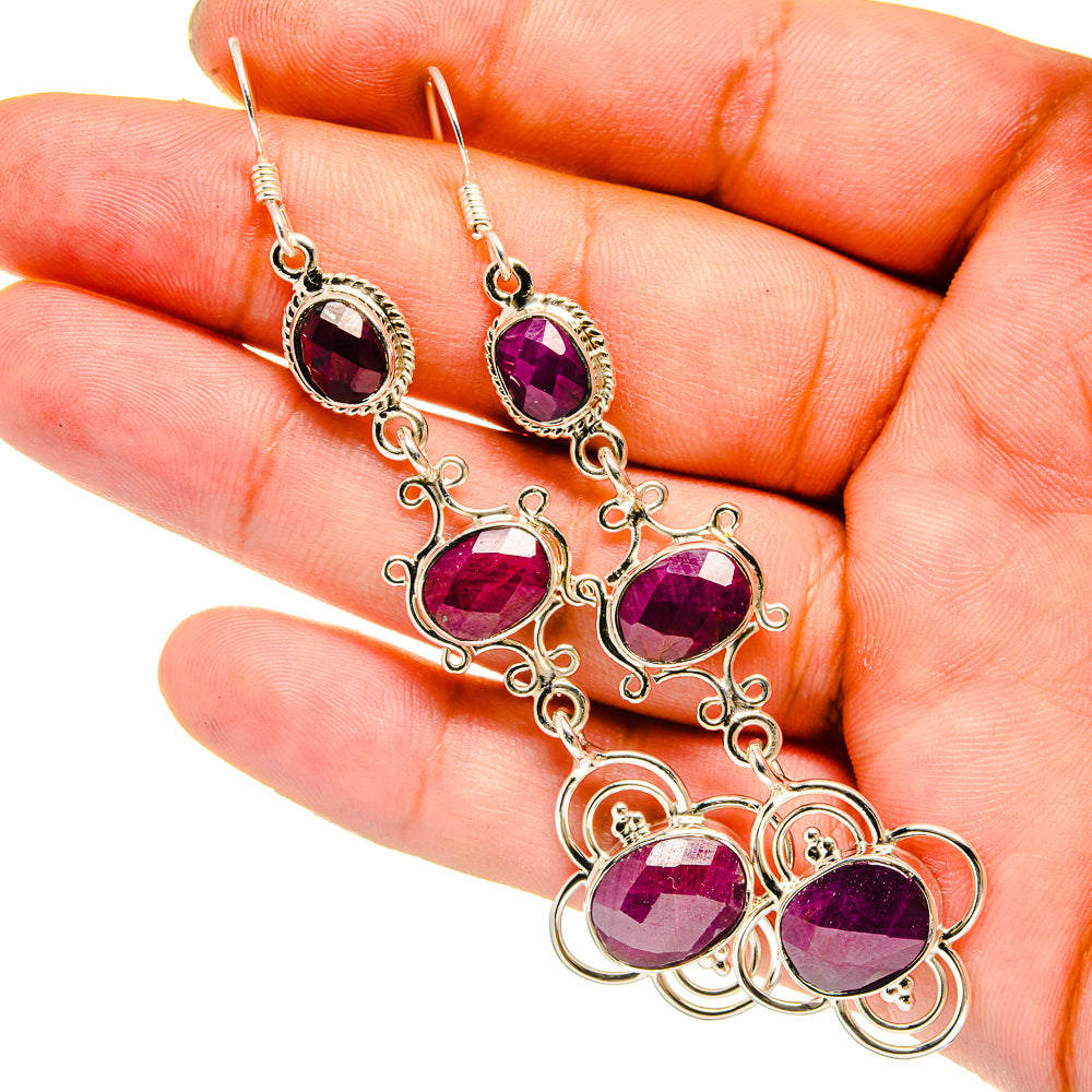 Ruby Earrings handcrafted by Ana Silver Co - EARR420674