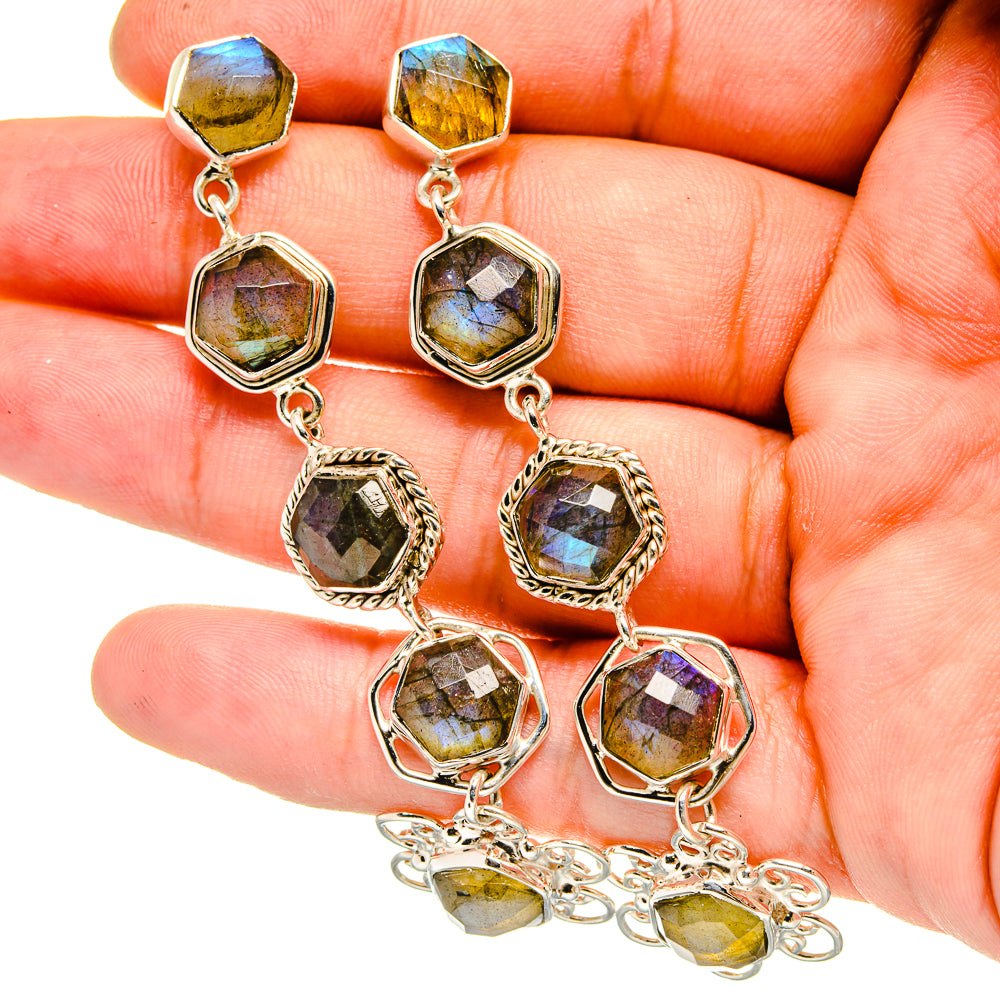Labradorite Earrings handcrafted by Ana Silver Co - EARR420680