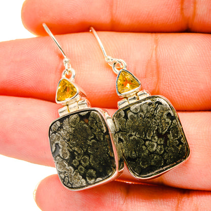 Pyrite Agate Earrings handcrafted by Ana Silver Co - EARR420685