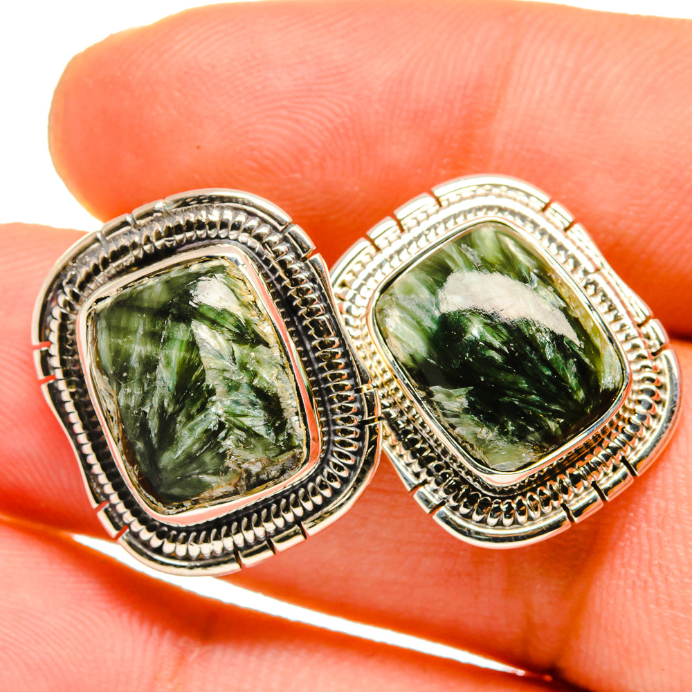 Seraphinite Earrings handcrafted by Ana Silver Co - EARR420689