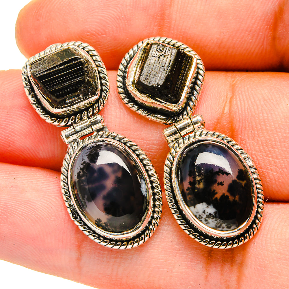 Dendritic Opal Earrings handcrafted by Ana Silver Co - EARR420698